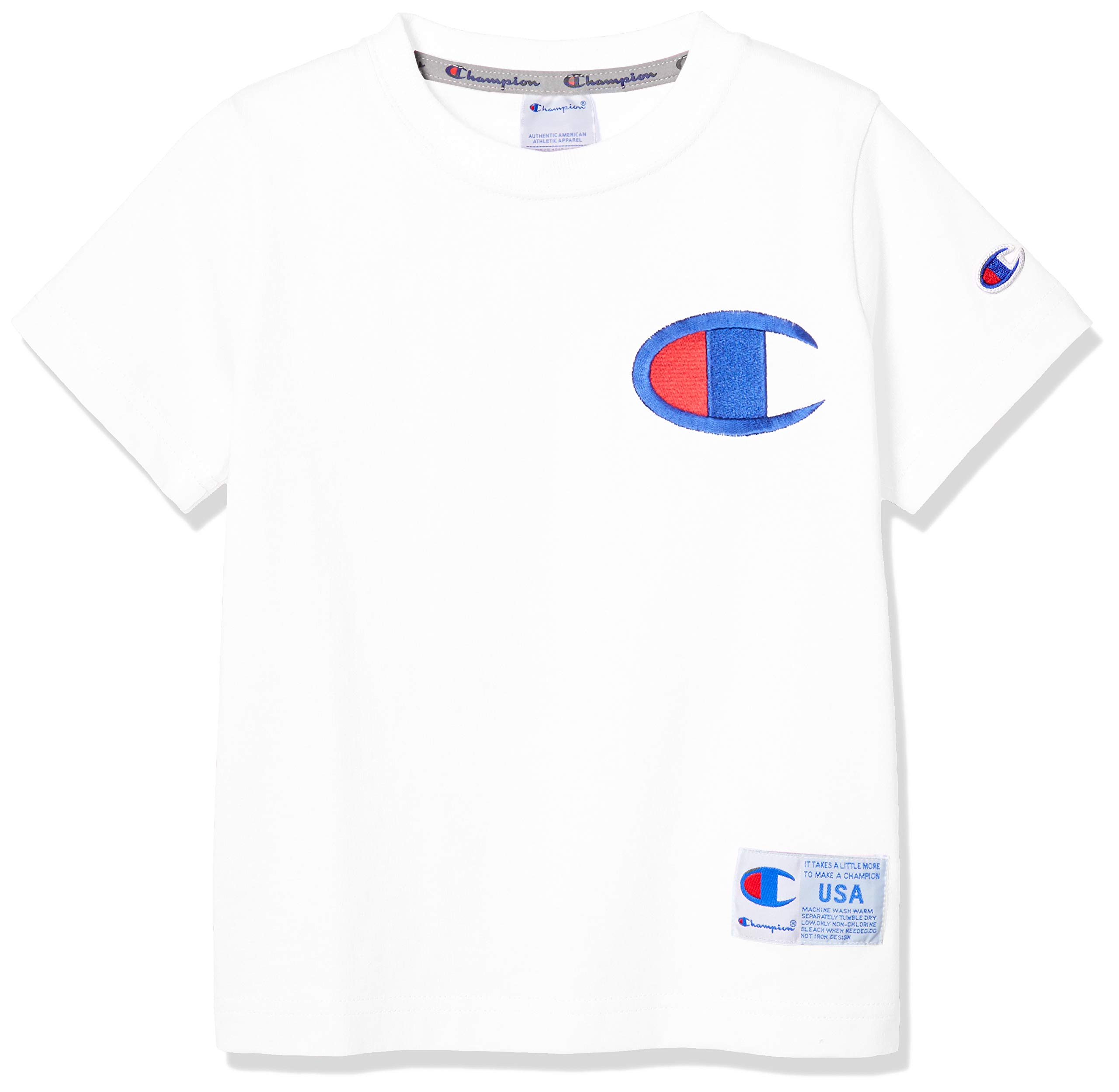 ビッグCCマーク入ライントップス ホワイトTシャツ 【未使用】 Amazon | [チャンピオン] ビッグCマークTシャツ CS4980 ボーイズ